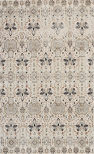 Nourison Homesilver Screen Gray And White 4'x6' Area Rug, Gray/Slate, large