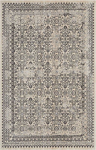 Nourison Homesilver Screen Ivory White 4'x6' Area Rug, Gray, large