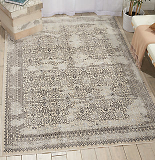 This timeless transitional collection features elegant designs infused with rich, saturated color to bring a laid-back luxury to any interior. Flawlessly fabricated for splendid tone and texture, and delicately distressed to evoke a beautiful vintage vibe, our ® home silver screen area rugs are certain to capture attention. The ® home silver screen collection lives in our americana style guide™ a intricate geometric and botanical design is certain to elevate the elegance quotient of any room in your home. With its extravagant look and feel, this ® home silver screen area rug is warm, inviting and unquestionably exciting. The ® home silver screen collection lives in our americana style guide™100% polyester | 100% polyester | Loom woven | Serged edges | Low shedding | Indoor only; rug pad recommended | Imported