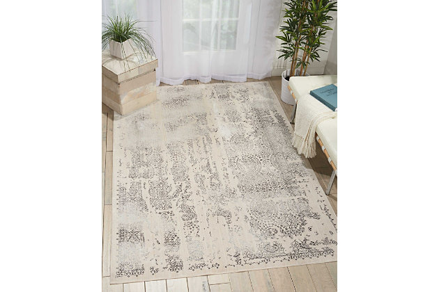 This timeless transitional collection features elegant designs infused with rich, saturated color to bring a laid-back luxury to any interior. Flawlessly fabricated for splendid tone and texture, and delicately distressed to evoke a beautiful vintage vibe, our ® home silver screen area rugs are certain to capture attention. The ® home silver screen collection lives in our americana style guide™ this intricate old-world design is destined to dazzle in any room in your home with an exotic antique look and feel. Exuding a remarkably relaxed refinement, this ® home silver screen area rug is enduring in its appeal. The ® home silver screen collection lives in our americana style guide™100% polyester | 100% polyester | Loom woven | Serged edges | Low shedding | Indoor only; rug pad recommended | Imported