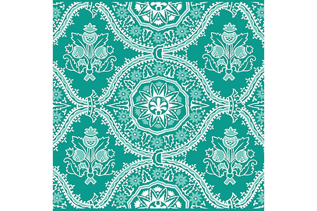 Become engulfed in a Moroccan dream with just one look at this mat. Its captivating emerald hue over medallion pattern is reminiscent of richly colored Marrakech goods. Placing this mat in a high traffic area? Don’t worry. The underside is slip-resistant.Made of polyester | Sponge rubber/neoprene underside for support/slip resistance | Machine washable; line/air dry | Made in the u.s.a.