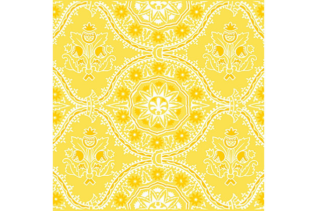 Become engulfed in a Moroccan dream with just one look at this mat. Its captivating yellow hue over medallion pattern is reminiscent of richly colored Marrakech goods. Placing this mat in a high traffic area? Don’t worry. The underside is slip-resistant.Made of polyester | Sponge rubber/neoprene underside for support/slip resistance | Machine washable; line/air dry | Made in the u.s.a.