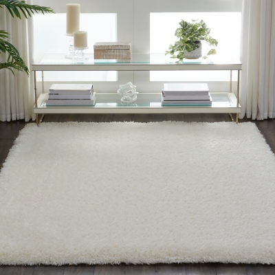 Nourison Nourison Luxe Shag 5' x 7' Ivory Shag Indoor Rug, Ivory, rollover