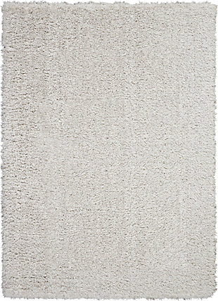 Nourison Nourison Luxe Shag 8'2" x 10' Light Grey Shag Indoor Rug, Light Gray, large