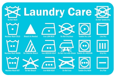 Home Accents Premium Comfort 110 x 27 Laundry Care Label Mat, Blue