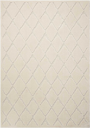 Nourison Gleam White 8'x11' Rug, Ivory, large