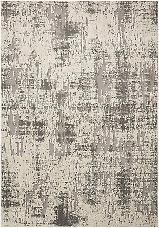 Nourison Gleam Gray And White 5'x7' Area Rug, Ivory/Gray, large