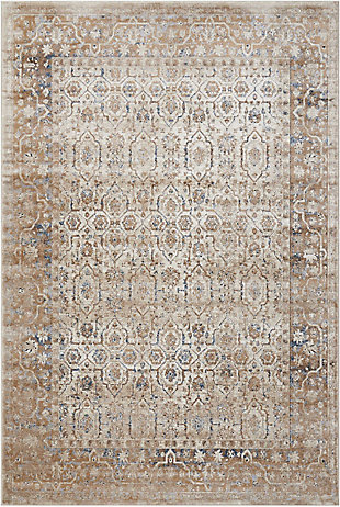 This magical and majestic collection features exotic old world patterns displayed in alluring ornamental color palettes to lend an intriguing air of mystery and exciting aspect of history to any interior. Flawlessly fabricated from specially created super silky and simple-to-care-for fibers and then beautifully washed to create the look and feel of a time-honored antique, these magnificent rugs will stir the senses and spark the imagination. Our ® malta collection of area rugs lives in our ivory coast style guide. Warm and welcoming this wonderful rug is carefully washed for a beautiful vintage effect, super soft texture and superb tone. Featuring a traditional gorgeous geometric design in incandescent shades of taupe, ecru, rust and sky blue, our ® malta area rug lives in our ivory coast style guide.90% polypropylene, 10% chenille | 90% polypropylene, 10% chenille | Power loomed | Handcrafted | Low shedding | Indoor only; rug pad recommended | Imported