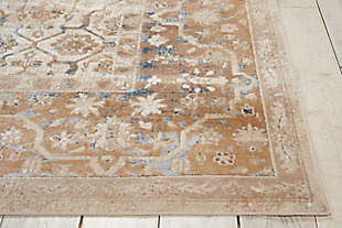 This magical and majestic collection features exotic old world patterns displayed in alluring ornamental color palettes to lend an intriguing air of mystery and exciting aspect of history to any interior. Flawlessly fabricated from specially created super silky and simple-to-care-for fibers and then beautifully washed to create the look and feel of a time-honored antique, these magnificent rugs will stir the senses and spark the imagination. Our ® malta collection of area rugs lives in our ivory coast style guide. Warm and welcoming this wonderful rug is carefully washed for a beautiful vintage effect, super soft texture and superb tone. Featuring a traditional gorgeous geometric design in incandescent shades of taupe, ecru, rust and sky blue, our ® malta area rug lives in our ivory coast style guide.90% polypropylene, 10% chenille | 90% polypropylene, 10% chenille | Power loomed | Handcrafted | Low shedding | Indoor only; rug pad recommended | Imported