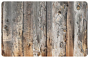 Whether your style is modern farmhouse, shabby chic or country cottage, you’re sure to appreciate the rustically refined touch this accent mat brings to your home. Its replicated weathered wood look sure has us fooled.Made of polyester | Low profile | Sponge rubber/neoprene underside for support/slip resistance | Machine washable; line/air dry | Made in the u.s.a.