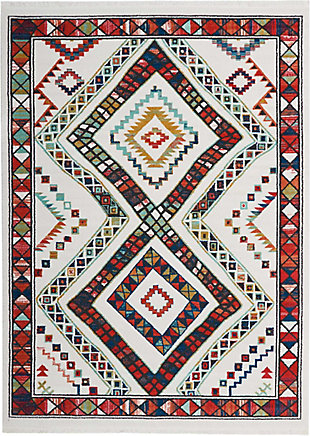 Nourison Nourison Navajo Nav02 White Multicolor 8'x11' Oversized Rug, White, large