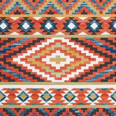 Nourison Navajo Orange Multicolor 8'x11' Oversized Rug | Ashley