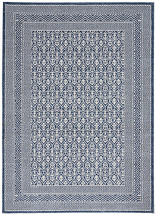Nourison Nourison Palermo 4' X 6' Blue And Gray Distressed Bohemian Area Rug, Blue/Gray, large