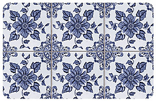 Home Accents FoFlor 1'11" x 3' Delft Floral Accent Mat, , large