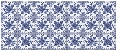 Home Accents FoFlor 21 x 5 Delft Floral Accent Runner, Blue