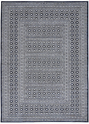 Nourison Nourison Palermo 4' X 6' Navy And Gray Distressed Bohemian Area Rug, Navy/Gray, large