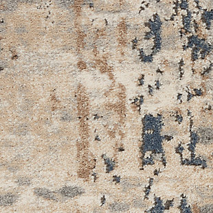Create a sense of tranquility with the sophisticated quarry collection. Its subtle, mineral-inspired colors mirror the beauty of natural stone with a dash of artful elegance. choose from intriguing abstracts or modern expressions of classic persian design. Put your home in the vanguard of contemporary decor with this compelling collection of area rugs. Indulgently soft yet durable in a power-loomed blend of 80% polypropylene, 20% polyester. Made in turkey. Abstract design creates an irresistibly textural surface in this sophisticated quarry area rug. Cool shades of slate gray and sandy beige mingle with alabaster in a beautifully natural palette that mimics the effect of natural stone. Soft, sensual and ideal for rooms ranging from traditional to contemporary.80% polypropylene, 20% polyester | Power loomed | Easy-care fibers | Moderate shedding | Mineral-inspired colors mirror the beauty of natural stone and soft pile is inviting underfoot | Indoor only | Imported