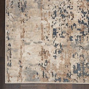 Create a sense of tranquility with the sophisticated quarry collection. Its subtle, mineral-inspired colors mirror the beauty of natural stone with a dash of artful elegance. choose from intriguing abstracts or modern expressions of classic persian design. Put your home in the vanguard of contemporary decor with this compelling collection of area rugs. Indulgently soft yet durable in a power-loomed blend of 80% polypropylene, 20% polyester. Made in turkey. Abstract design creates an irresistibly textural surface in this sophisticated quarry area rug. Cool shades of slate gray and sandy beige mingle with alabaster in a beautifully natural palette that mimics the effect of natural stone. Soft, sensual and ideal for rooms ranging from traditional to contemporary.80% polypropylene, 20% polyester | Power loomed | Easy-care fibers | Moderate shedding | Mineral-inspired colors mirror the beauty of natural stone and soft pile is inviting underfoot | Indoor only | Imported