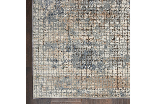 Create a sense of tranquility with the sophisticated quarry collection. Its subtle, mineral-inspired colors mirror the beauty of natural stone with a dash of artful elegance. choose from intriguing abstracts or modern expressions of classic persian design. Put your home in the vanguard of contemporary decor with this compelling collection of area rugs. Indulgently soft yet durable in a power-loomed blend of 80% polypropylene, 20% polyester. Made in turkey. This lush and elegant quarry rug captures the visual excitement of abstract art. Its distressed style maximizes the textural appeal of the dense, power-loomed pile. Subtle yet statement-making in artful tones of mineralized beige and blue.80% polypropylene, 20% polyester | Power loomed | Easy-care fibers | Moderate shedding | Mineral-inspired colors mirror the beauty of natural stone and soft pile is inviting underfoot | Indoor only | Imported