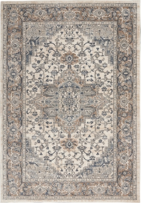 Nourison Nourison Quarry 3'9" x 5'9" Ivory/Grey Farmhouse Indoor Rug, Ivory/Gray, large