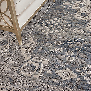 Create a sense of tranquility with the sophisticated quarry collection. Its subtle, mineral-inspired colors mirror the beauty of natural stone with a dash of artful elegance. choose from intriguing abstracts or modern expressions of classic persian design. Put your home in the vanguard of contemporary decor with this compelling collection of area rugs. Indulgently soft yet durable in a power-loomed blend of 80% polypropylene, 20% polyester. Made in turkey. Superb subtlety of color marries intricacy of detail to create this fascinating quarry area rug. The classic persian design displays bold florals in geometric shapes, all in a softly mineralized palette of slate, sand and alabaster. Enjoy this lush garden in any room for a luxurious focal point.80% polypropylene, 20% polyester | Power loomed | Easy-care fibers | Moderate shedding | Mineral-inspired colors mirror the beauty of natural stone and soft pile is inviting underfoot | Indoor only | Imported