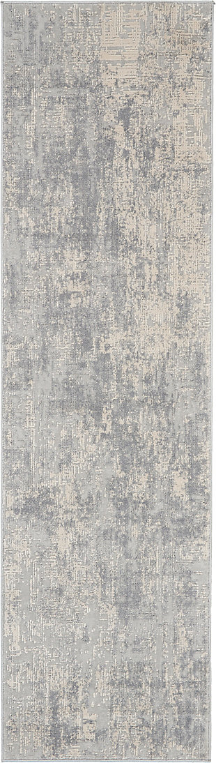At home in a country cabin or urban loft, the rustic textures collection from nourison blends earthen tones and contemporary abstracts together in beautifully textured modern rugs that are sure to bring a rustic sensibility to any decor. This beautifully carved contemporary rug from the rustic textures collection features distressed ivory pile for a weathered, rustic decor feel that adds depth and texture to any space. High-low pile construction and subtly shifting colors are at home in urban and cabin settings alike.51% polypropylene, 49% polyester | Power loomed | Serged edges | Low shedding | Textured | Indoor only | Imported