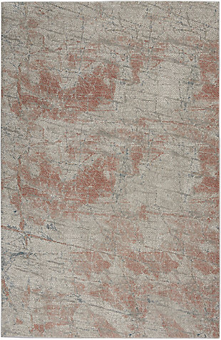 Nourison Nourison Rustic Textures 4' X 6' Area Rug, Light Gray/Rust, large