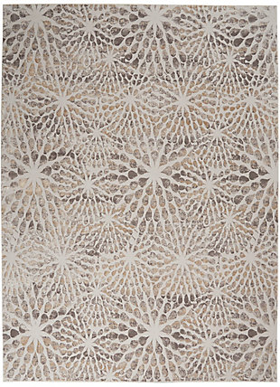 Nourison Nourison Silky Textures 7'10" x 10'6" Ivory/Beige Modern Indoor Rug, Ivory/Beige, large
