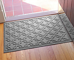 Function meets fashion with this geometric printed doormat. Aqua Shield and raised border design keep water and dirt away from your floors. Not only is it slip resistant, you’ll also never have to worry about mold, mildew or rot.100% polypropylene face is anti-static and resistant to the most extreme weather elements, including intense sunlight | Sbr rubber underside is certified slip-resistant by the national floor safety institute | Permanently molded design will not crush over time and will not mildew, mold, or rot | Exclusive 'water dam' raised border helps keep dirt and water in the mat, not on your floor | Aqua shield absorbs water and scrapes mud and dirt from shoes and paws to keep your entryway clean and dry | Absorbs one gallon of water per square yard | Suitable for indoor/outdoor use | Hose clean, then hang or lay flat to dry | Made in the u.s.a.