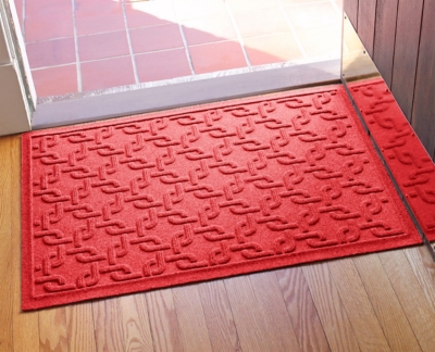 Home Accents Aqua Shield 1'11" x 3' Interlink Indoor/Outdoor Doormat, Red, large