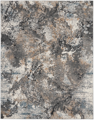 Nourison Nourison Tangra 7'10" x 9'10" Grey/Multi Modern Indoor Rug, Gray/Multi, large