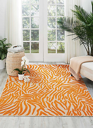 Nourison Aloha Orange 4'x6' Indoor-outdoor Area Rug, Orange, rollover