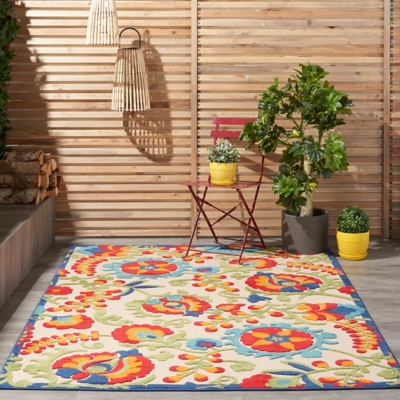 Nourison Aloha Multicolor 4'x6' Indoor-Outdoor Area Rug | Ashley
