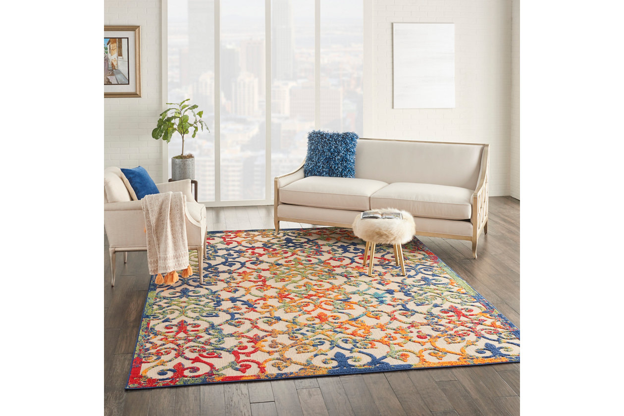 ALAZA My Daily Vintage Flower Colored Floral Area Rug 3'3 x 5' Living Room Bedroom Kitchen Decorative Unique Lightweight Printed Rugs Carpet