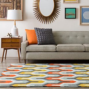 With an added hand-carved touch providing depth, this flawless rug offers an exquisite addition within any home decor. Hand-tufted in 100% polyester, this perfect piece not only possesses a durable construction type, but also brilliantly blends trendy elements through the combination of unique pattern and color with a series of scintillating shades.100% polyester | Hand tufted | Imported | Hand carved | Spot clean