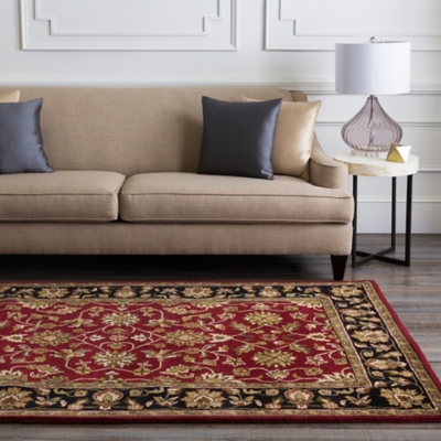 Surya Moore Area Rug, Red, rollover