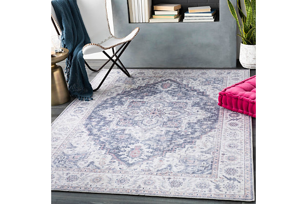 With its beautiful pattern, low profile and amazing feel, you could easily mistake this for a vintage handmade rug. Woven with polyester, this piece offers all the charm of an antique piece but with an unmatched durability that is suitable for any space. You will truly be amazed by this printed, non-shedding option that will instantly be the star of any room. 100% polyester | Machine woven | Imported | Printed | Spot clean