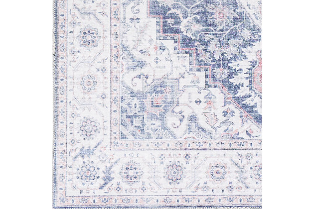 With its beautiful pattern, low profile and amazing feel, you could easily mistake this for a vintage handmade rug. Woven with polyester, this piece offers all the charm of an antique piece but with an unmatched durability that is suitable for any space. You will truly be amazed by this printed, non-shedding option that will instantly be the star of any room. 100% polyester | Machine woven | Imported | Printed | Spot clean