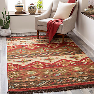Adding a unique flair with its southwest-inspired design, this flawless rug will create a jaw-dropping look for your space. Handwoven in India with 100% wool, this reversible rug features inviting colors and a beautiful pattern that will bring warmth to any space and never go out of style. 100% wool | Hand Woven | Imported | Reversible | Spot clean