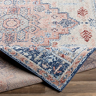 This stunning piece offers traditional style with a modern flair that brings a vintage vibe to any space. It is woven in Turkey with polypropylene, and is not only durable but also features a medium pile and no shedding, making it an easy-to-maintain option perfect for any room. 100% polypropylene | Machine woven | Imported | No shedding | Spot clean