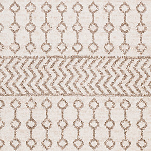 Modern design and beautiful neutral colors come together to create a perfect, global inspired standout piece. Woven with polypropylene in Turkey, it boasts durability and features a soft, medium pile. The best part? The no-shedding feature solidifies this as the perfect option for a busy living room, playrooms, entryway or any high traffic space. 100% polypropylene | Machine woven | Imported | No shedding | Spot clean