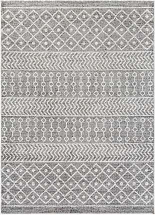 Modern, geometric design and beautiful neutral colors come together to create a perfect, global inspired standout piece. Woven with polypropylene in Turkey, it boasts durability and features a soft, medium pile. The best part? The no-shedding feature solidifies this as the perfect option for a busy living room, playrooms, entryway or any high traffic space. 100% polypropylene | Machine woven | Imported | No shedding | Spot clean