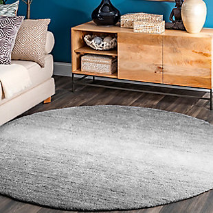 NuLoom Hand Tufted Ombre Bernetta 6' Round Rug, Gray, rollover