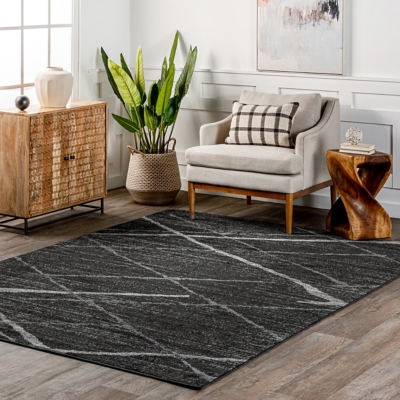 NuLoom Thigpen Broken Lattice 4' x 6' Area Rug, Dark Gray, rollover