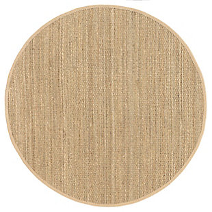 The casual style of this natural fiber rug fosters an inviting feel in entryways, living rooms, and dining rooms alike. The non-skid backing helps it stay put on hardwood flooring, while the simple border helps bring definition to open layouts.100% seagrass | Machine made | Easy to clean and maintain | Imported