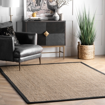 NuLoom Elijah Farmhouse Seagrass Area Rug, Black, large