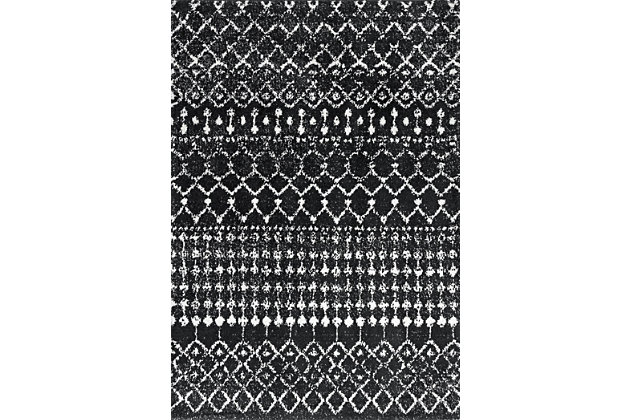Invite warmth into your home with the captivating style of this Moroccan rug. Featuring a highly versatile geometric motif that is soft underfoot, this collection blends effortlessly with modern interiors.70% polypropylene, 30% polyester | Machine made | Easy to clean and maintain | Imported