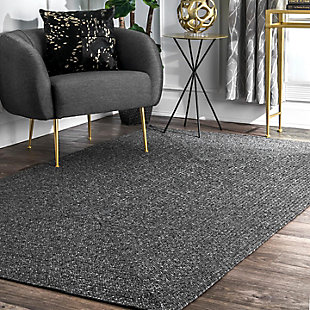 NuLoom Braided Lefebvre Indoor/Outdoor 7' 6" x 9' 6" Area Rug, Charcoal, rollover
