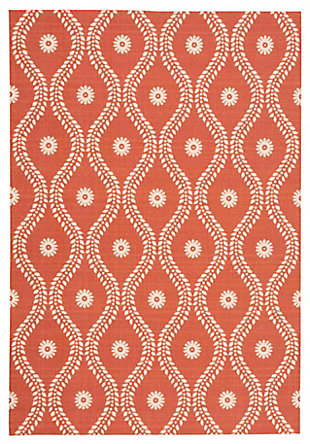 Nourison Home & Garden Red And Brown 4' X 6' Area Rug, Rust, large