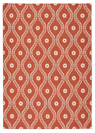Nourison Home & Garden Red And Brown 5' X 8' Area Rug, Rust, large